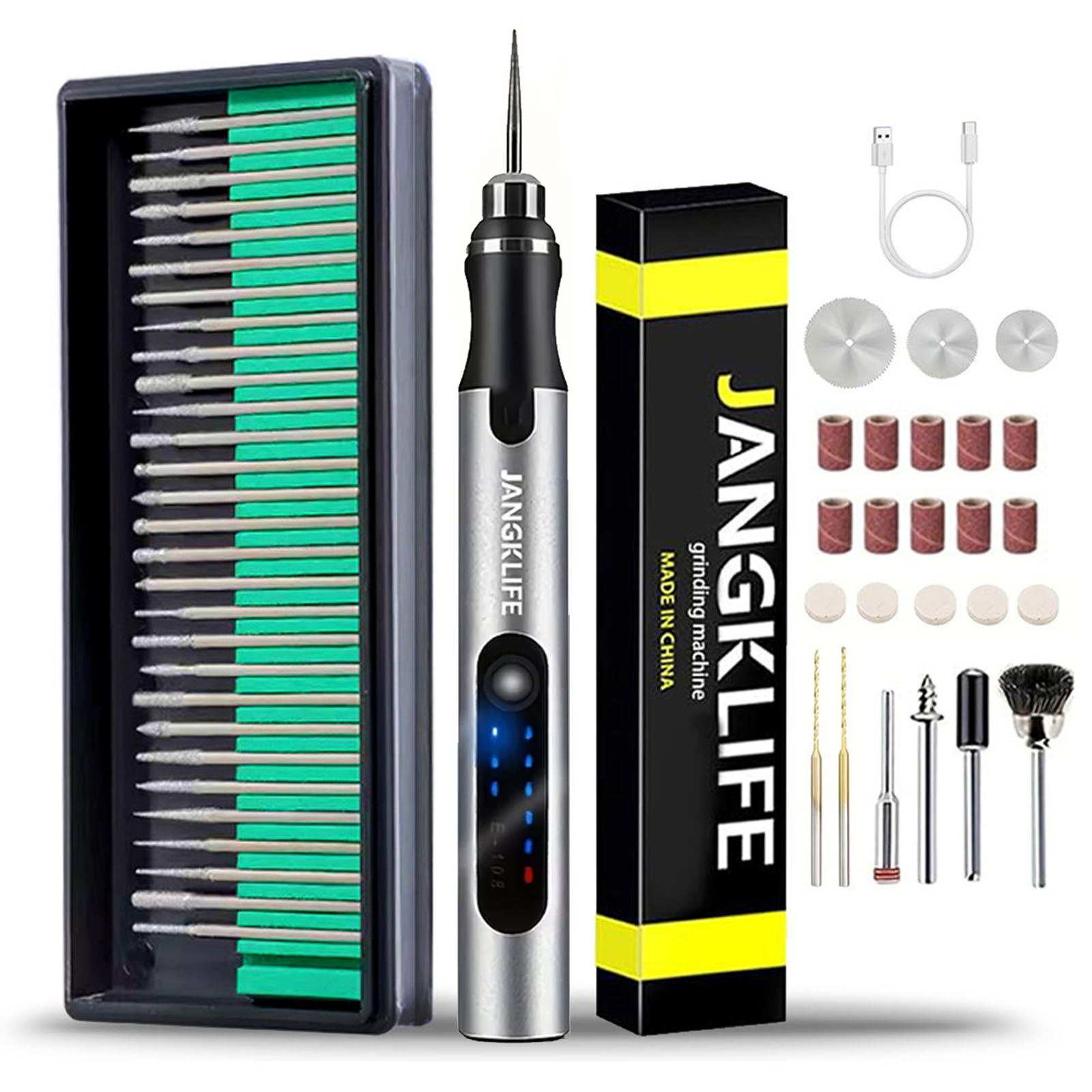 Cordless Rotary Tool Kit Accessories - USBコードレスロータリーツールキット木工彫刻ペンDIYジュエリー金属ガラス用ミニワイヤレスドリル