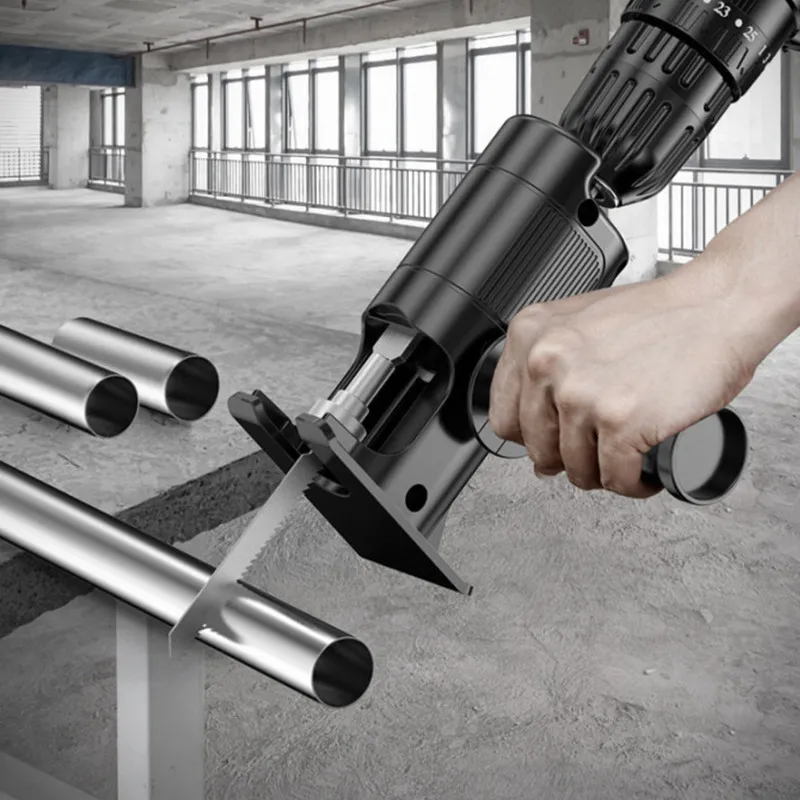 Reciprocating Saw Attachment Drill - ジグソーコンバーターアダプター、電動ドリル用ポータブルレシプロソーアタッチメント、木材・PVC・鋼管の曲線切断ツール