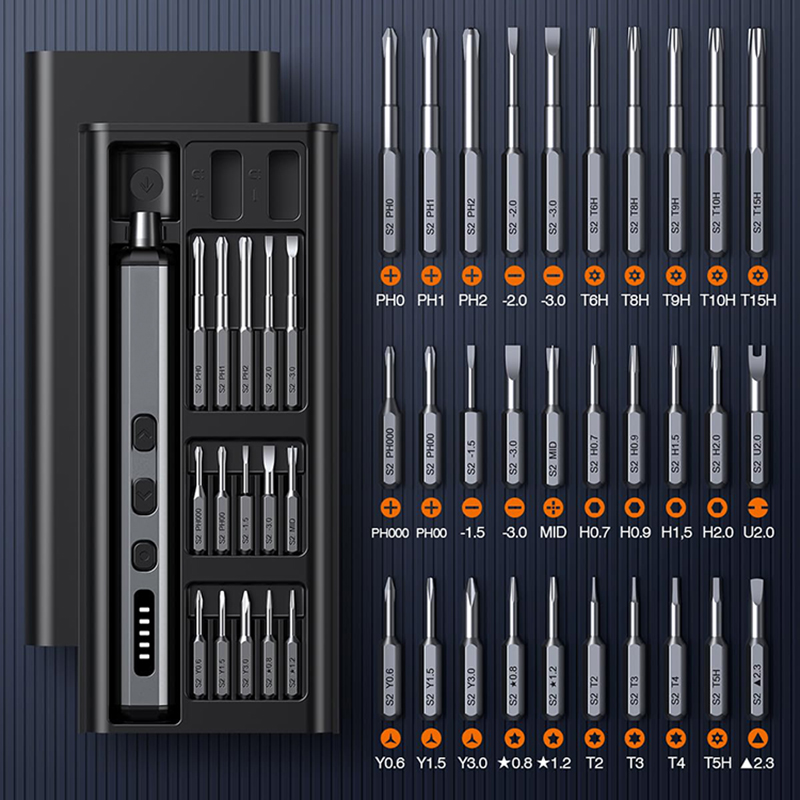 Electric Screwdriver Rechargeable Usb - 電動ドライバーセット精密電動工具キット充電式LEDライト付き30ビットPC携帯電話修理ツールDIYハンド