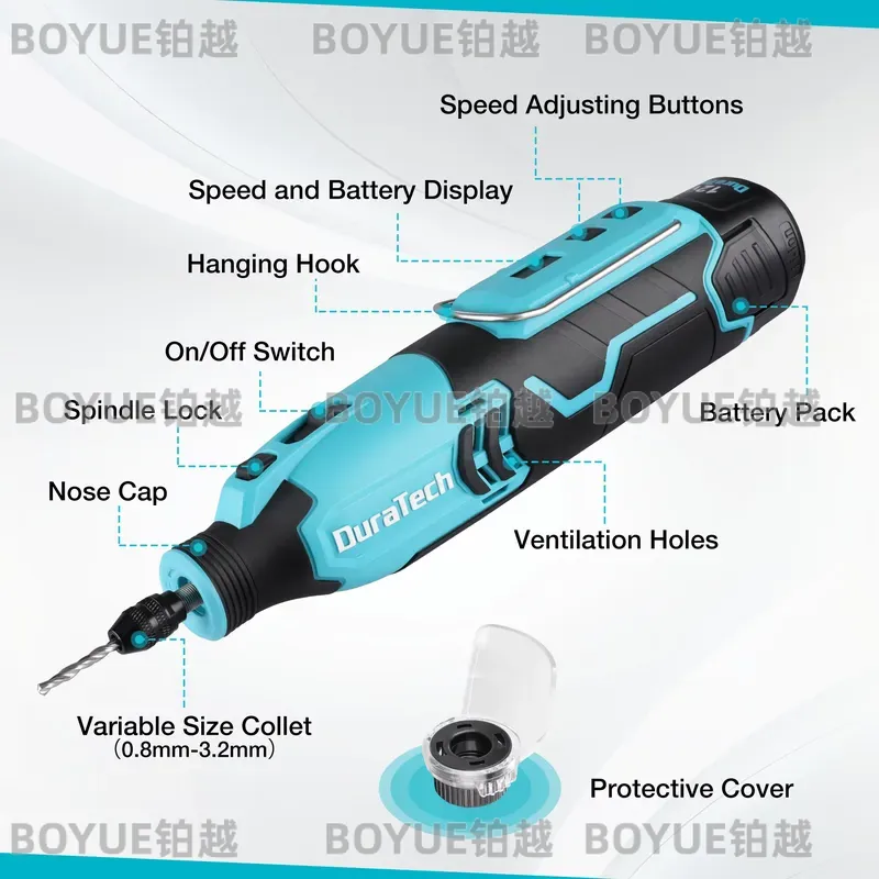 Cordless Rotary Tool Kit Accessories - 12V コードレスロータリーツール 5000-35000RPM 7 スピード電動彫刻ペン 118