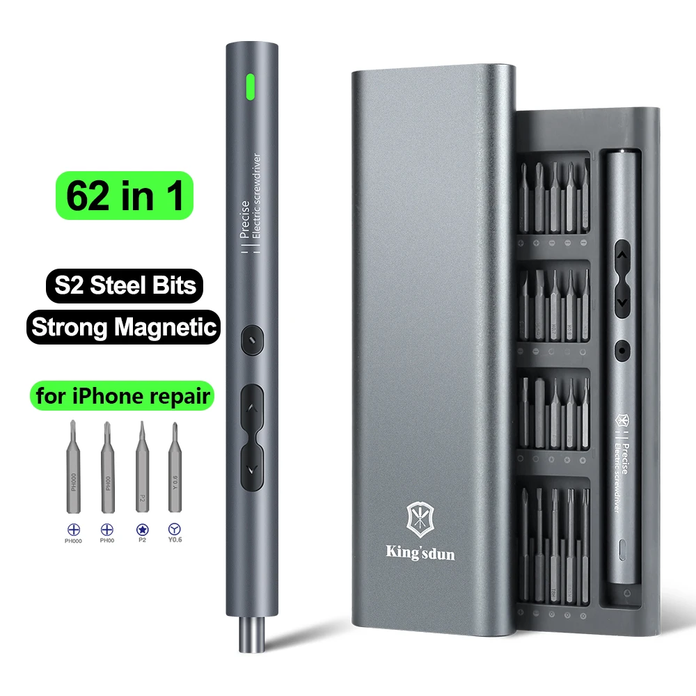 Electric Screwdriver Rechargeable Usb - 62/6 in 1 精密電動ドライバーセット電動工具キット充電式ワイヤレスミニ小型ビット Xiaomi 携帯電話修理用