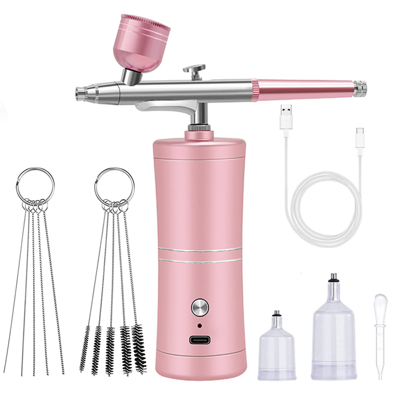 Airbrush Kit With Mini Compressor - エアブラシ ネイルアートペイント用 ポータブル コードレス エアブラシ ネイルガン