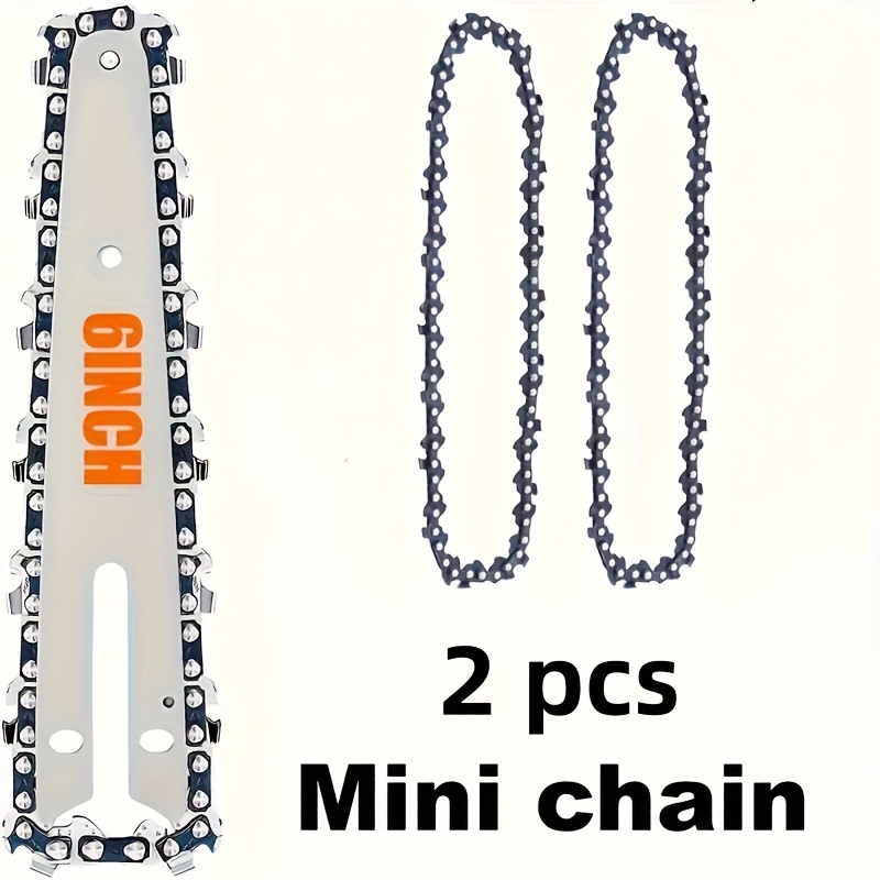 Mini Electric Chainsaw 6 Inch - 2個入り耐久性のある6インチチェーンソーチェーン、ワイヤレス電動チェーンソー用、トリミング、切断、伐採に最適