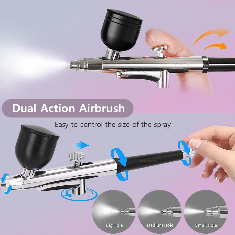 Airbrush Kit With Mini Compressor - プログレードエアブラシガンヘッド（0.3mm精密ノズル付き） - モデルビルダー、ケーキアーティスト、ネイルテクニシャン向けの完全キット