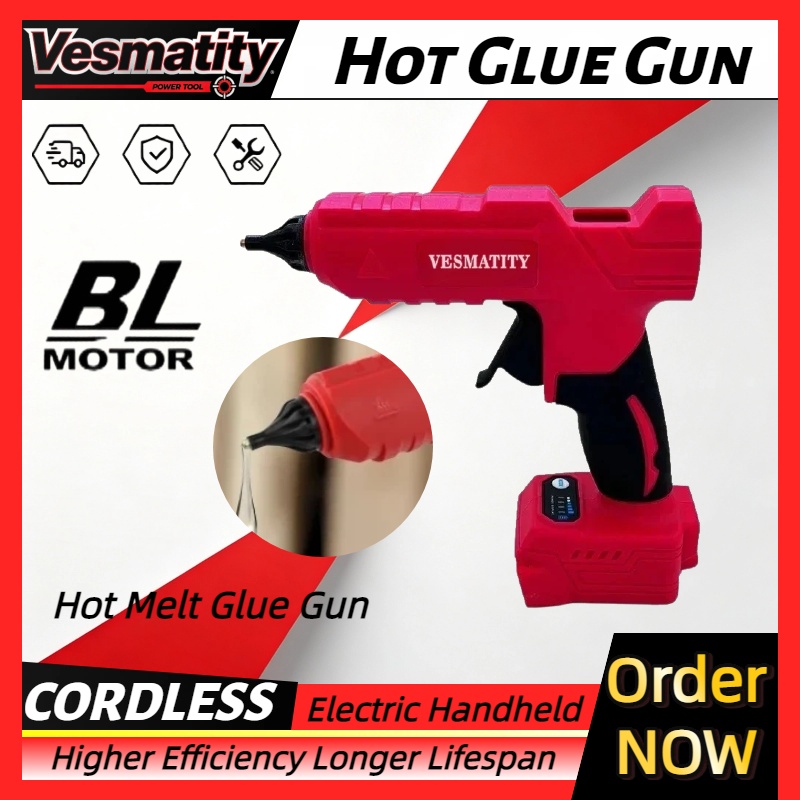 Hot Melt Glue Gun Cordless - コードレス電動ホットメルトグルーガン、メルトスティック、ワイヤレス高速加熱接着ツール、DIY用、ミルウォーキー18V/20Vバッテリー対応