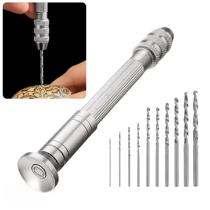 Hand Tools - 0.8-3.0mmミニハンドドリル木工工具、回転式ツール、手動ツイストドリルビット、時計職人用ピンバイス、時計修理工具