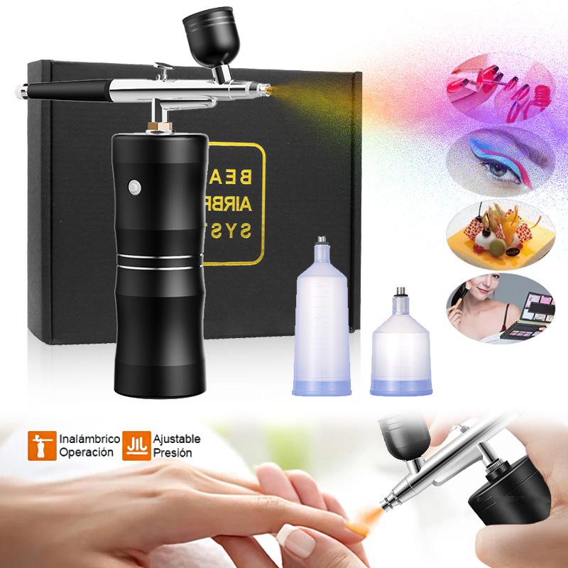 Airbrush Kit With Mini Compressor - 酸素スプレー ミニエアコンプレッサーキット エアブラシ スプレーガン スプレーガン ネイルタトゥープロセス
