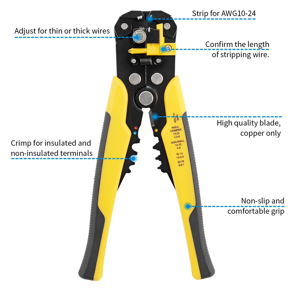 ワイヤーストリッパーツール マルチツールプライヤー 自動5i - Automatic Wire Stripper Cutter のレビューと価格