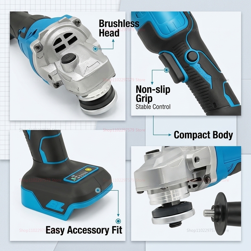 プロ仕様18Vブラシレスアングルグラインダー、コードレス金属 - Brushless Angle Grinder Battery Powered のレビューと価格