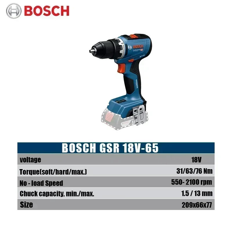 ボッシュ GSR 18V-65 ブラシレスコードレスドリル  - Brushless Cordless Electric Drill 18V のレビューと価格