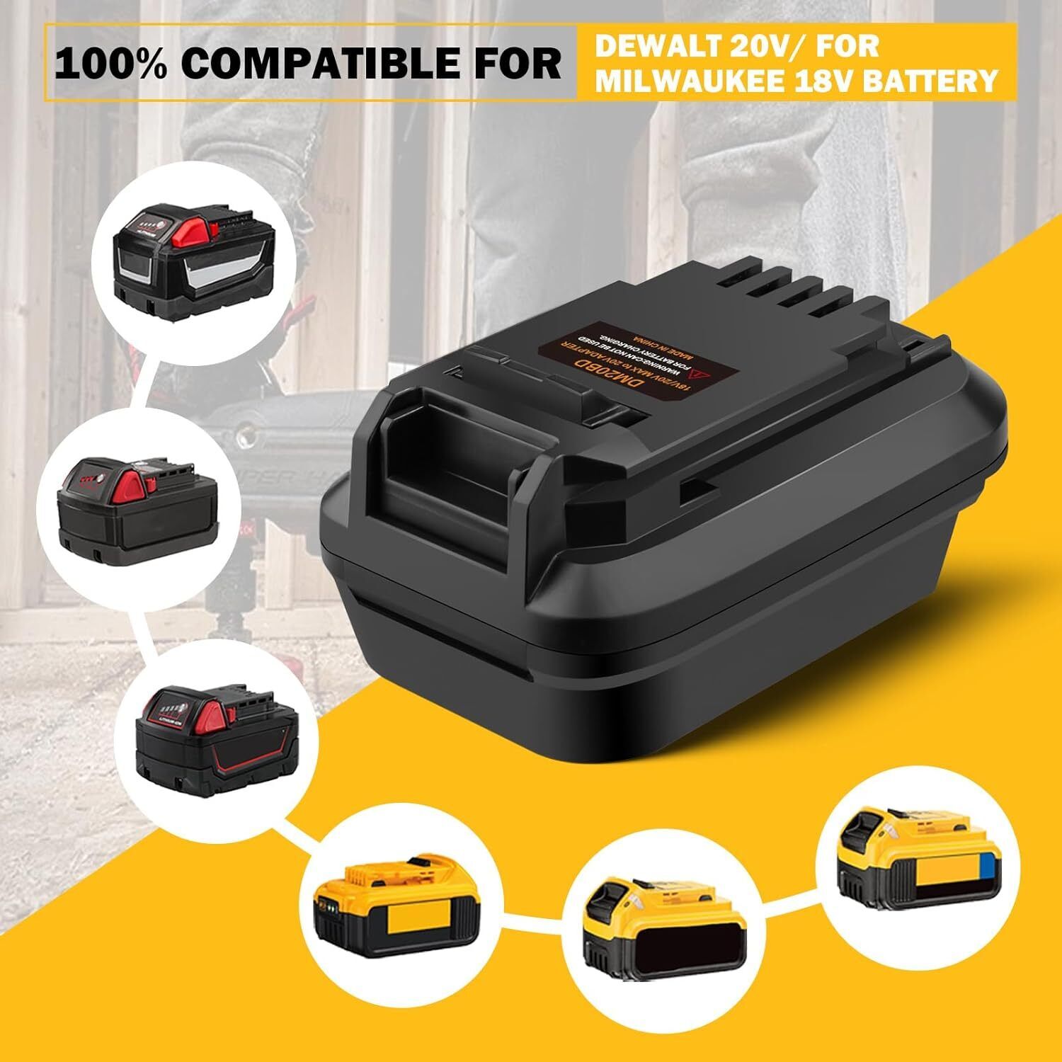 DM20BD バッテリーアダプター DeWalt 20V 用 - Brushless Cordless Electric Drill 18V のレビューと価格