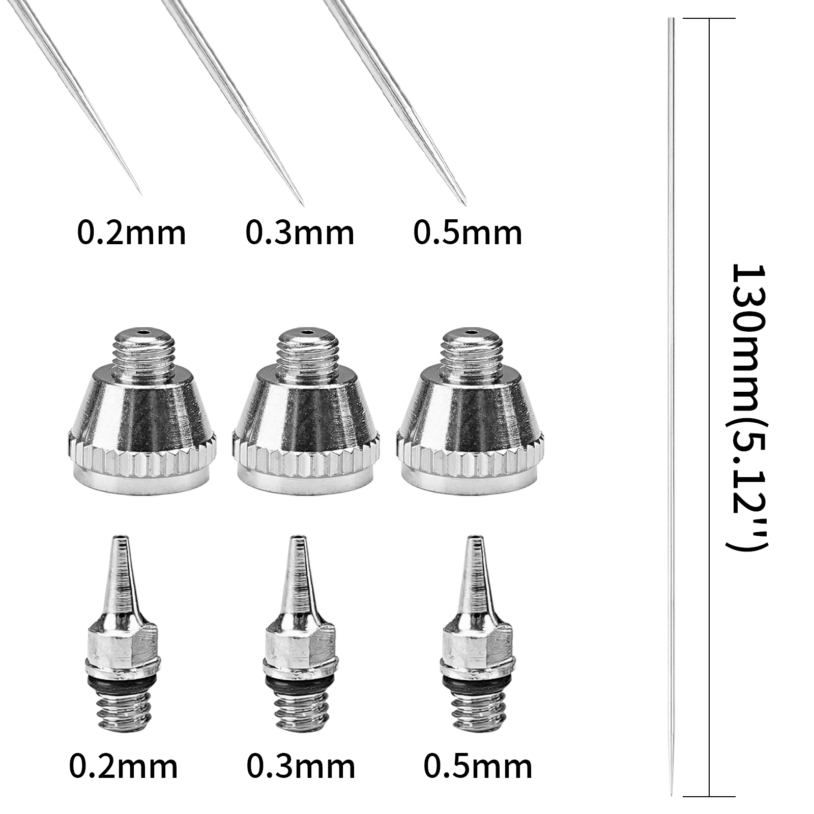 1/3 個セット 0.2/0.3/0.5 ミリメートルエアブ - Airbrush Kit With Mini Compressor のレビューと価格