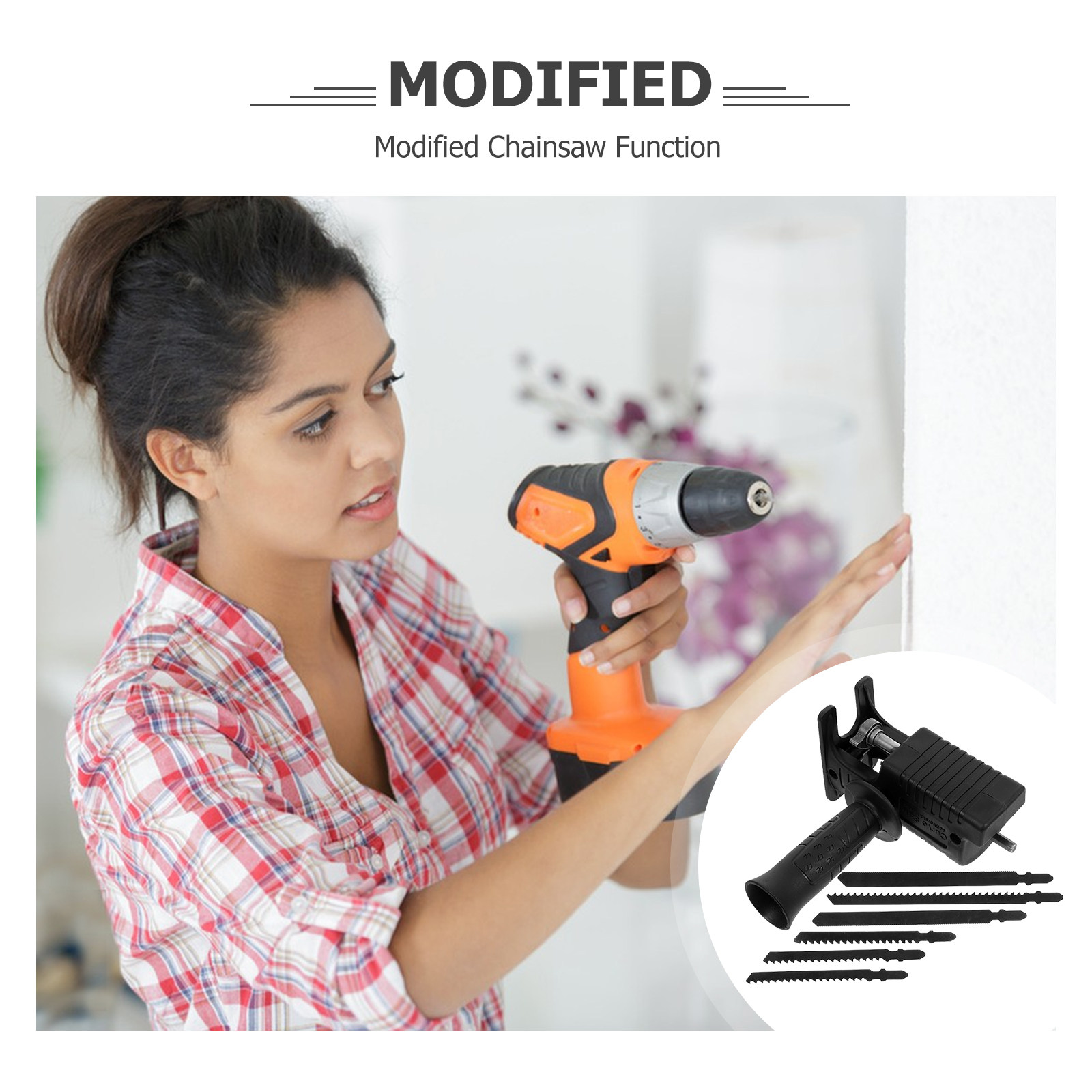 7点セット電動ドリル変換ソー黒ポータブル往復アタッチメントブ - Reciprocating Saw Attachment Drill のレビューと価格