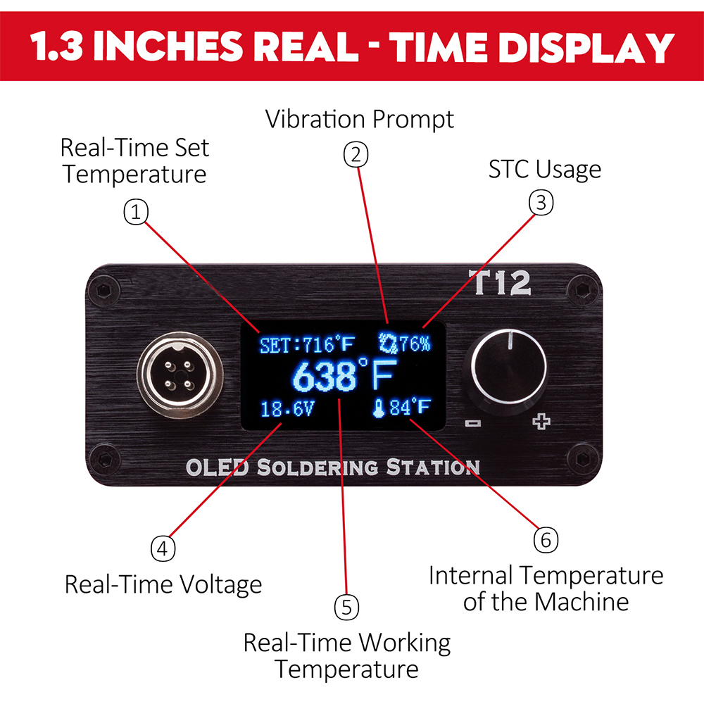 ミルウォーキー用の調整可能なはんだ付けステーション,oled - Digital Soldering Station T12 のレビューと価格