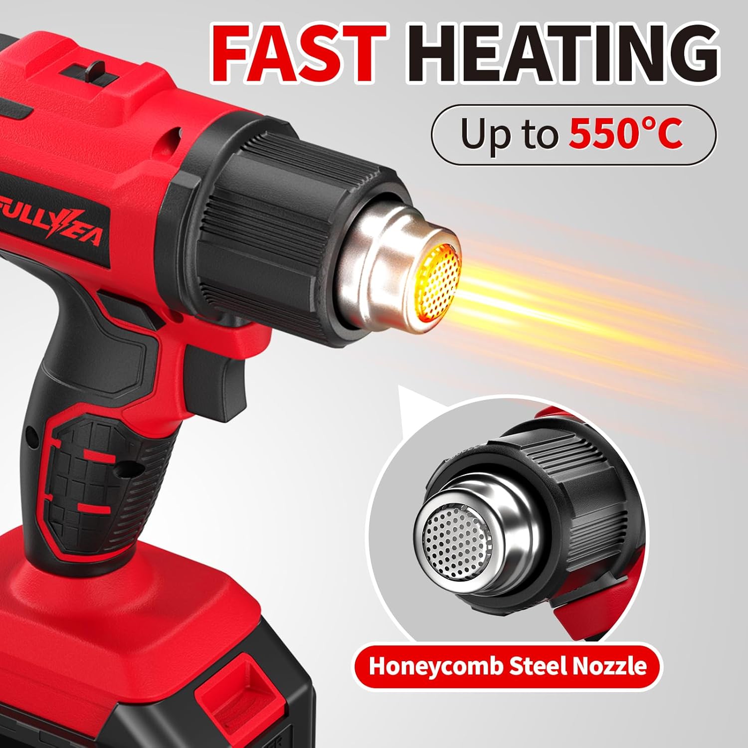 コードレス熱風機、最大1022度 ° F (550 ° C) - Cordless Heat Gun For Shrink Tubing のレビューと価格