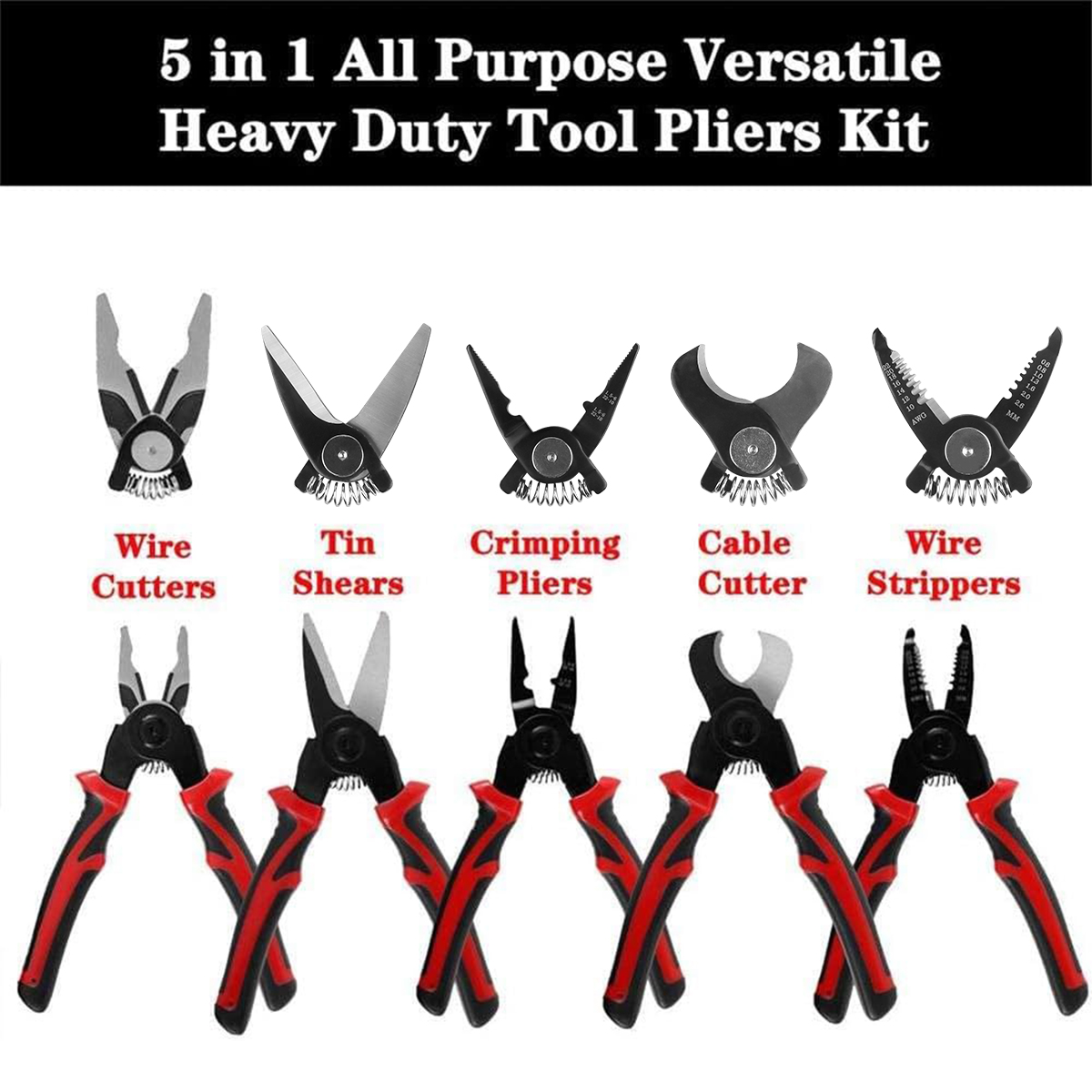 5 in1 圧着ペンチワイヤーカッター鋼線プライヤー万力スト - Automatic Wire Stripper Cutter のレビューと価格
