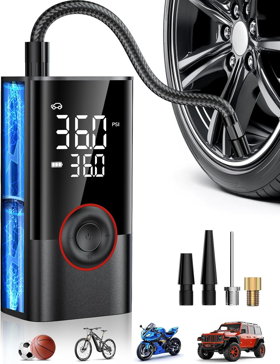 ポータブルワイヤレスエアコンプレッサー ミニ電動ハンドヘルド - Electrical のレビューと価格