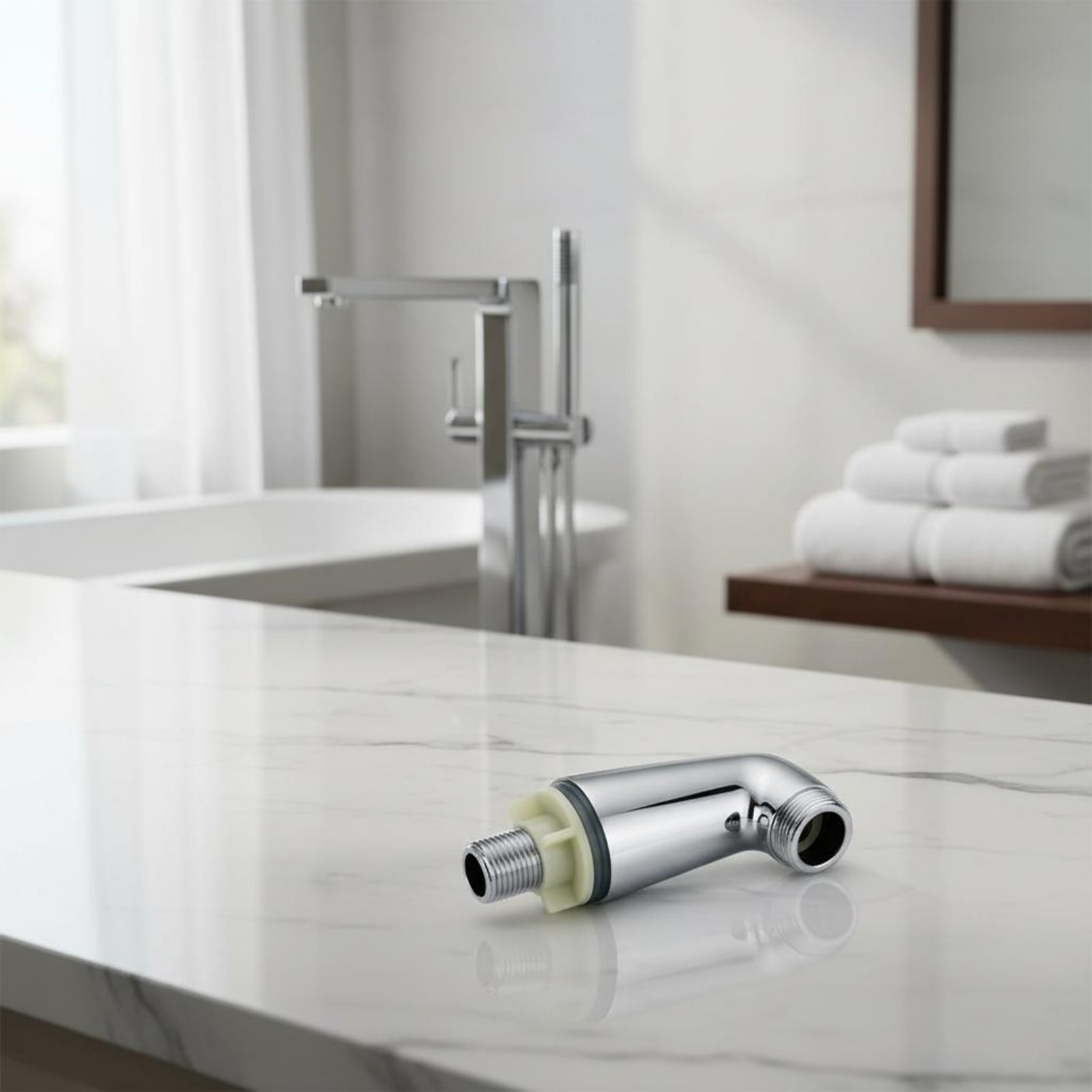 2ピース浴槽蛇口取り付け脚 シルバートーン仕上げ 浴室用配管 - Plumbing のレビューと価格