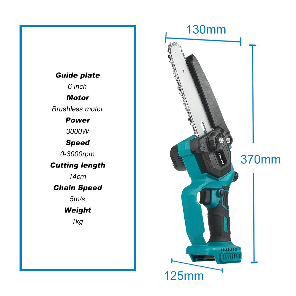 Kamolee-ミニブラシレス電動のこぎり、充電式チェーンソ - Mini Electric Chainsaw 6 Inch のレビューと価格