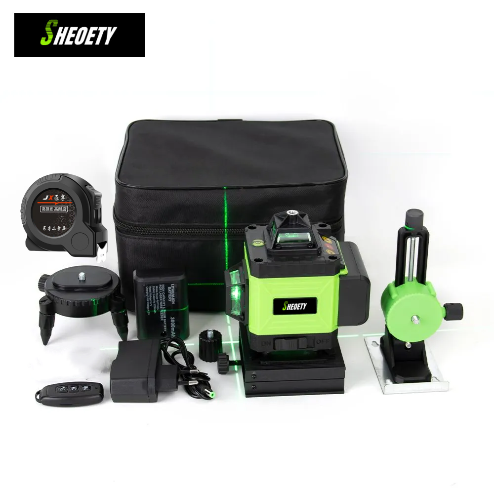 4D 16 ライン プロフェッショナル 360 ° セルフレ - Laser Level 16 Lines 4D Green のレビューと価格