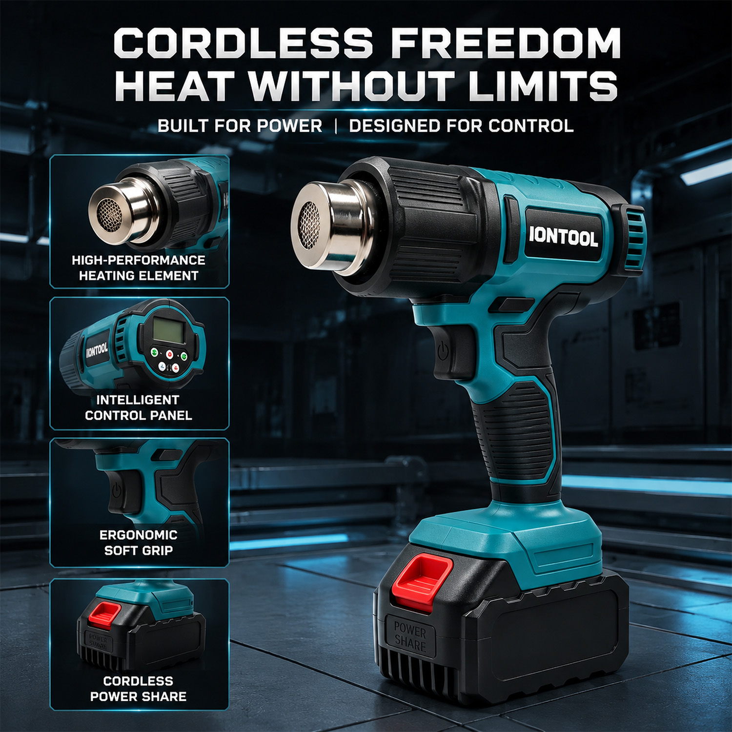 IONTOOL 550 ℃   温度調整可能なコードレスヒー - Cordless Heat Gun For Shrink Tubing のレビューと価格