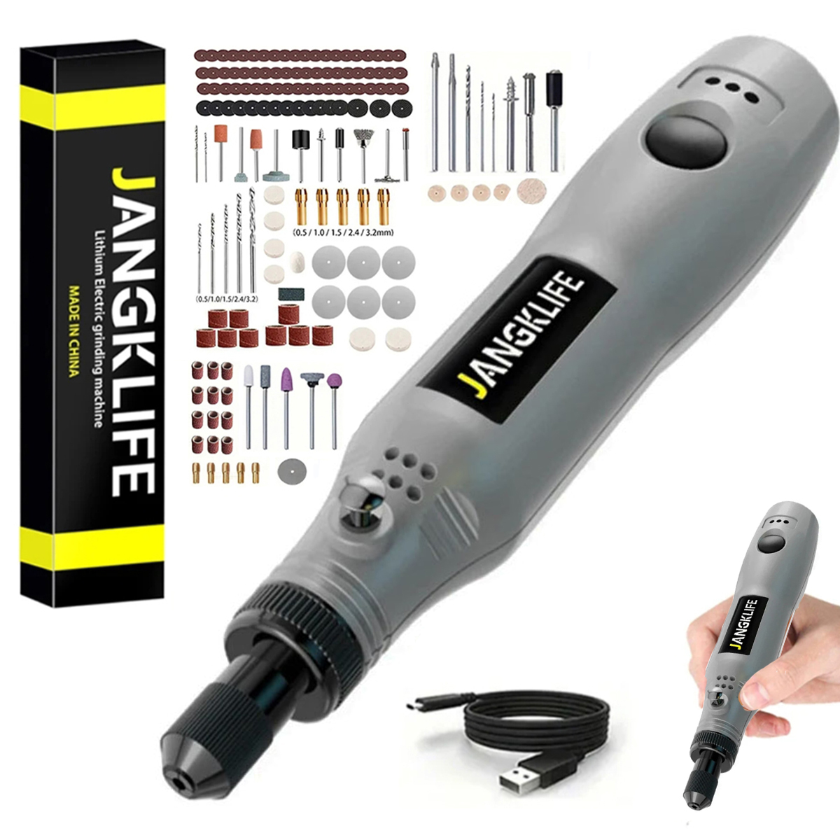 USBコードレスロータリーツールキット木工彫刻ペンDIYジュ - Cordless Rotary Tool Kit Accessories のレビューと価格