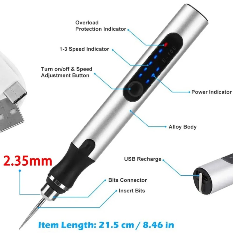 USBコードレス電気彫刻ペン、ロータリーツールキット、木工、 - Cordless Rotary Tool Kit Accessories のレビューと価格