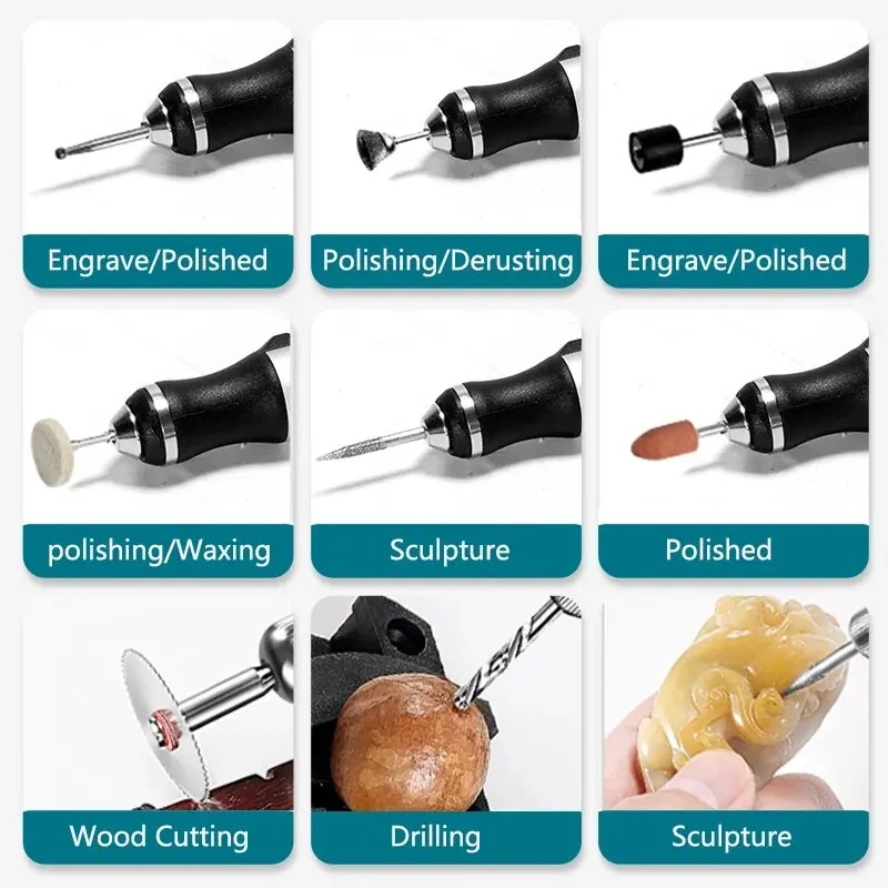 USBコードレス電気彫刻ペン、ロータリーツールキット、木工、 - Cordless Rotary Tool Kit Accessories のレビューと価格