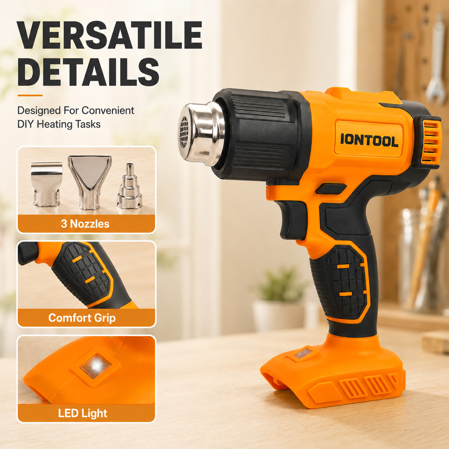 IONTOOL 250/500LPM 550 ℃   熱収縮 - Cordless Heat Gun For Shrink Tubing のレビューと価格