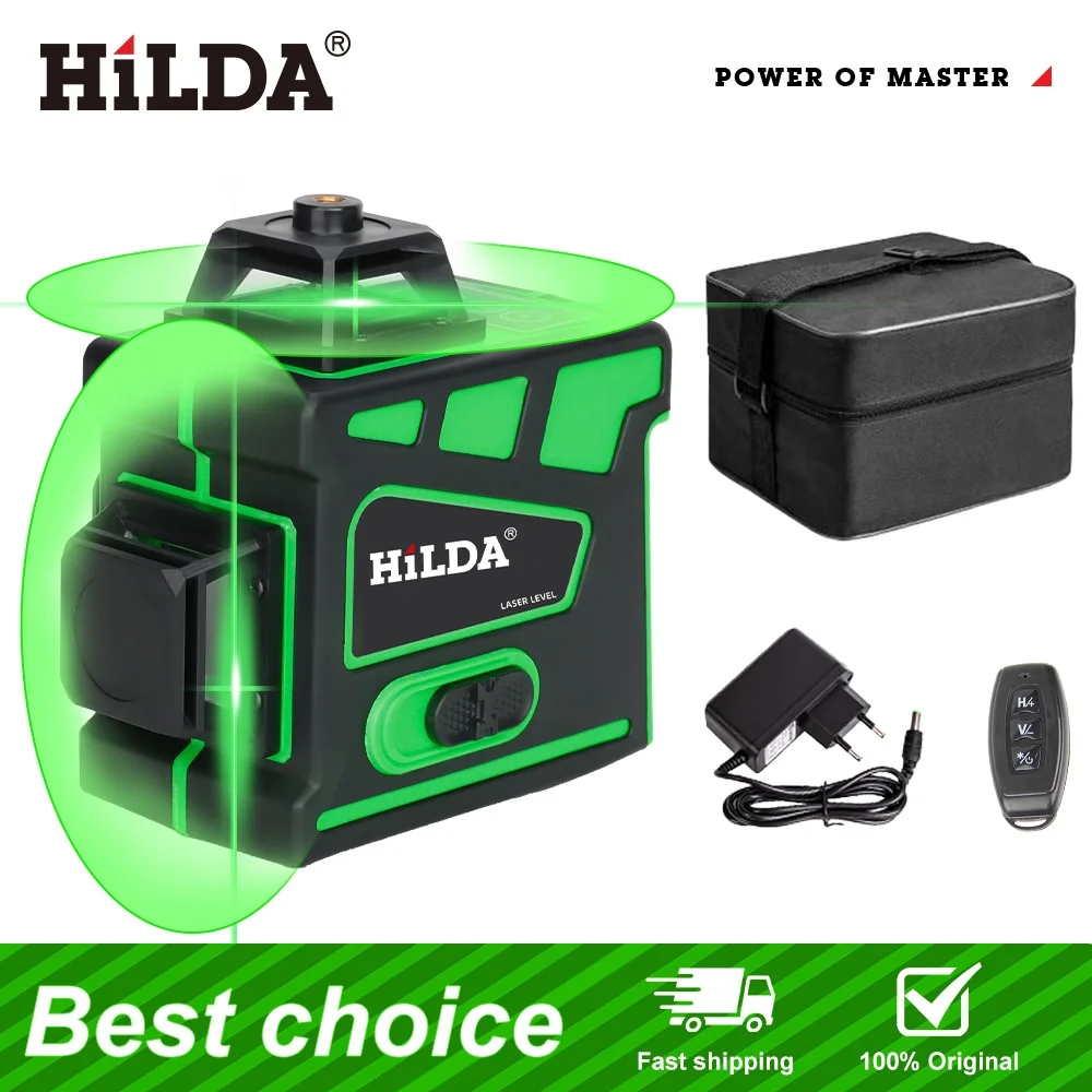 HILDA 16/12 ライン超強力 4D/3D レーザーレ - Laser Level 16 Lines 4D Green のレビューと価格