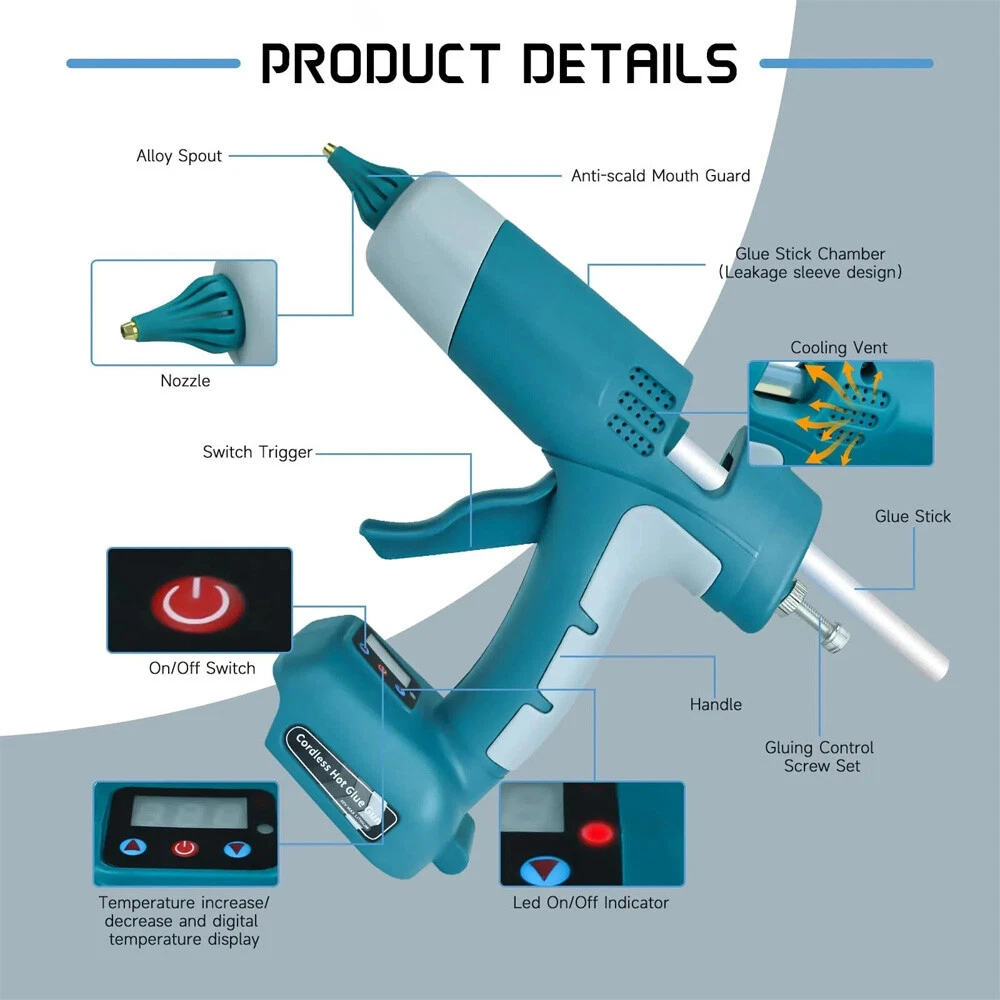 最新のコードレスホットメルトグルーガン 10 個 11 ミリ - Hot Melt Glue Gun Cordless のレビューと価格