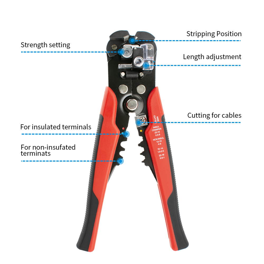 プロ仕様自動ワイヤーストリッパー圧着ペンチ電気技師用ケーブル - Automatic Wire Stripper Cutter のレビューと価格