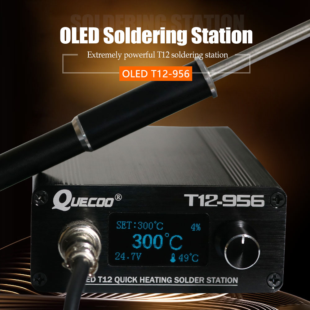QUECOO T12-956 はんだ付けデジタルステーション - Digital Soldering Station T12 のレビューと価格
