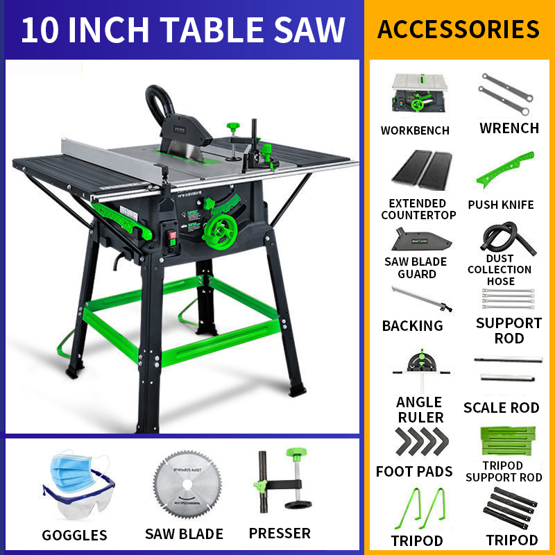 10インチテーブルソー 1800W高精度ミニ多機能木工機械  - Mini Table Saw For Woodworking のレビューと価格