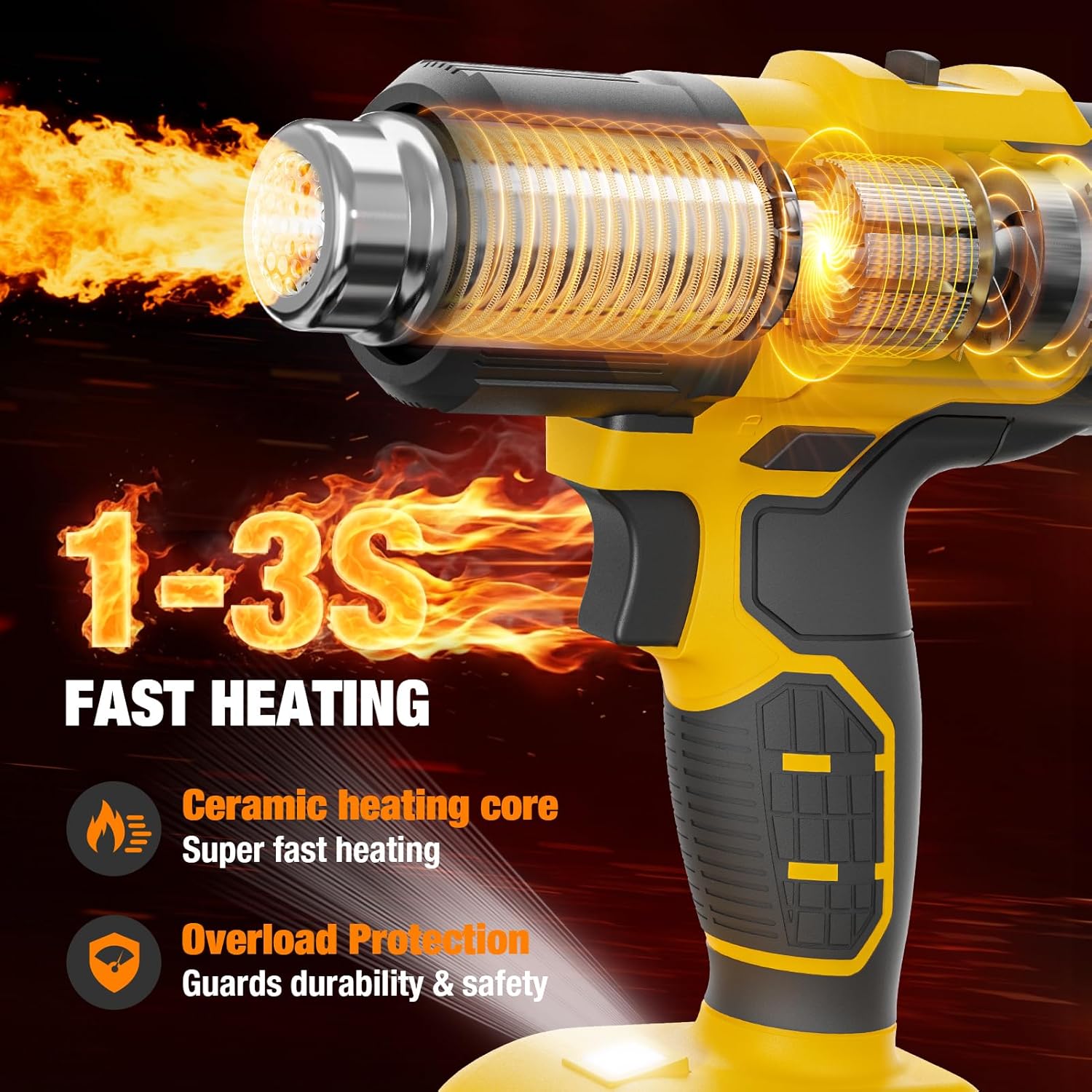 コードレスヒートガン、20Vバッテリー対応、7種類のノズルと - Cordless Heat Gun For Shrink Tubing のレビューと価格