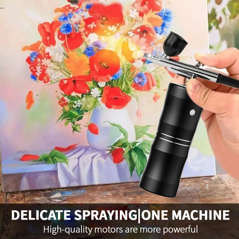 酸素スプレー ミニエアコンプレッサーキット エアブラシ スプ - Airbrush Kit With Mini Compressor のレビューと価格