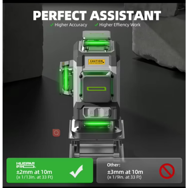 Huepar 2024 新設計 4D 16ライン グリーンビ - Laser Level 16 Lines 4D Green のレビューと価格