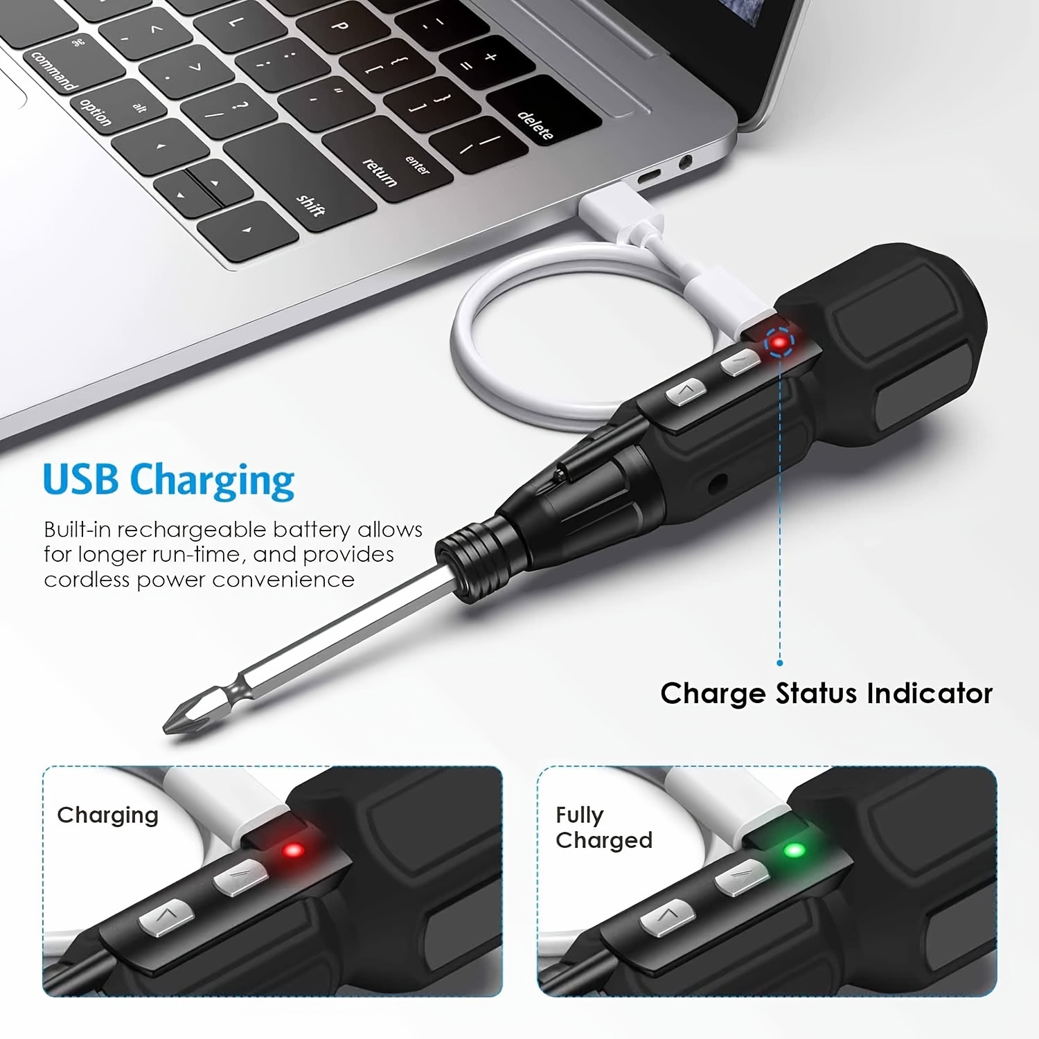 電動ドライバー 充電式コードレスドライバー クイック電動工具 - Electric Screwdriver Rechargeable Usb のレビューと価格
